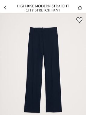 Banana Republic Navy High-Rise Straight Stretch Pants